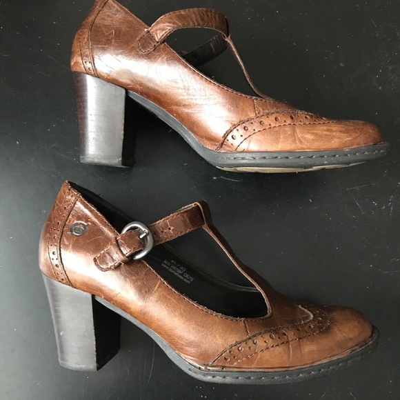 Vintage BORN leather high heel Mary Jane Size 8.5 - Picture 4 of 7